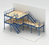 Plateforme de stockage de type loft - Structure en acier démontable robuste et personnalisable pour entrepôts et mezzanines