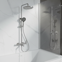 Système de douche et bain en acier inoxydable 304 couleur bronze, avec bec de baignoire, ensemble de douche murale effet pluie et douchette à main