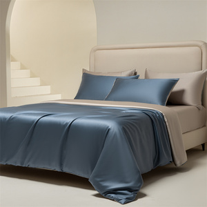 Parure de lit de luxe 100 % coton, 4 pièces, super douce, lavable en machine, draps, taies d'oreiller, housse de <span class=keywords><strong>couette</strong></span>, 200 fils/cm², style européen et américain - Product Image 3