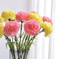 Nouvel arrivage d'œillets à tige unique pour l'humidité fleurs artificielles toucher réel oeillet en latex cadeau de fête des mères décor de maison de mariage