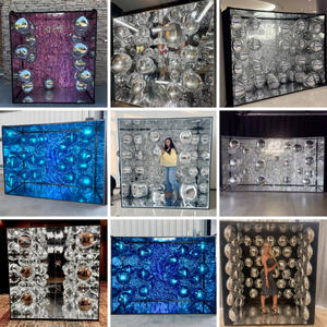 Espejo Rectangular Liso con Luz LED de Metal y Hierro para Bodas, Cabina de Fotos con Fondo Personalizable en Tamaño y Color - Product Image 3