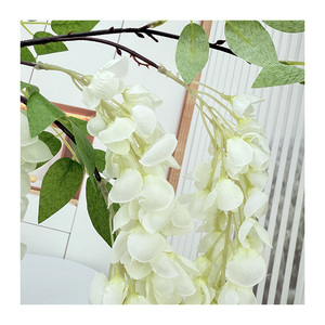ดอกหญ้าเทียมสำหรับ QYYM-252 5ง่ามต้นอาบน้ำสีทองดอกวิสทีเรียผ้าไหมประดิษฐ์ดอกวิสทีเรีย - Product Image 2