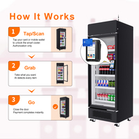 Máquina Expendedora Refrigerada Inteligente con IA AFEN (Stock en EE. UU.), Diseño Abierto, Reconocimiento Visual de Tarjetas de Crédito, SDK para Aplicaciones