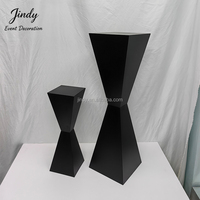 Support à fleurs moderne noir JINDY pour centre de table de mariage, prix d'usine, support à fleurs pour décoration de mariage et événements