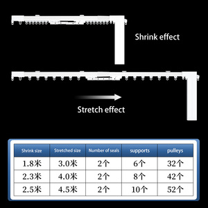 Factory Price Home <strong>Electric</strong> Telescopic Motorized Smart <strong>Curtain</strong> Track with <strong>Remote</strong> Control Aluminum White Customized Length - Product Image 3