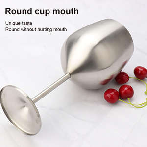 Verres à vin rouge de luxe personnalisés en acier inoxydable plaqué or cuivre coloré de 16 oz, gobelet pour mariage et fête - Product Image 3