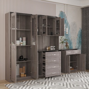 Customization Mdf Kitchen Cabinet <strong>Design</strong> Storage Cabinet with Glass High Mdf Kitchen Storage <strong>Closet</strong> with Hinges - Product Image 5