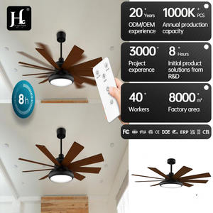 <b>Modern</b> 8 Double Sided Wood Blade Decorative Led <b>Light</b> Remote Control DC <b>Ceiling</b> <b>Fan</b> <b>with</b> <b>Light</b> - Product Image 5