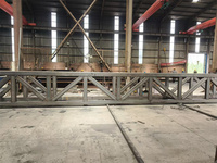 Structure de pont de stade en treillis d'acier préfabriqué robuste, colonne en acier à treillis, peinture automatique, soudage, découpe