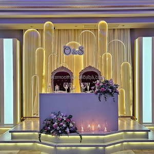 Customized Hot-Selling LED <b>Backdrop</b> Arch <b>with</b> Warm Light High-Quality Iron <b>Stand</b> for Wedding Stage & Banquet Hall Decoration - Product Image 1