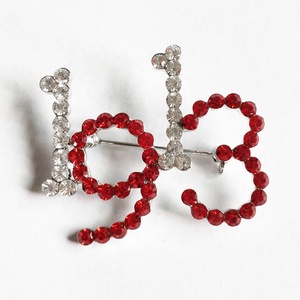 Collier en perles avec pendentif en argent rouge DST Delta Sigma - Product Image 5