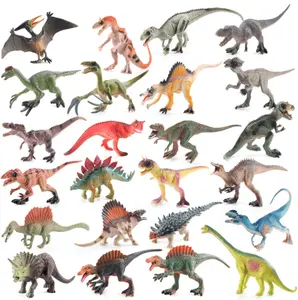 Atacado a granel grande mini fabricantes de dinossauro, plástico sólido crianças, brinquedo, conjunto, miniatura, animais, figuras, modelos