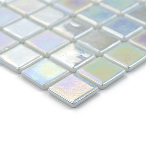 Mosaico Acquaris Jasmin in vetro 15x15 cm con finitura iridescente per pareti e pavimenti - Product Image 3