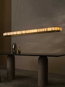 Lampadario <span class=keywords><strong>Vintage</strong></span> Ovale in Alabastro Bianco, Ampio 60 Pollici, Struttura in Ottone Spazzolato per Soggiorno, Sala da Pranzo, Ristorante - Product Image 1