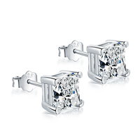 Dyslam – boucles d'oreilles de luxe en argent Sterling 925 plaqué Rhodium carré 5A zircone cubique, hypoallergénique Non ternie