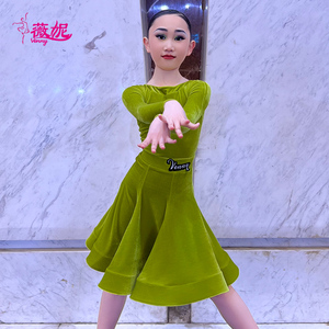 Vennystyle tua Latin dance váy cho trẻ em Salsa <span class=keywords><strong>Tango</strong></span> Samba phòng khiêu vũ nhảy múa Váy trẻ em thực hành trang phục khiêu vũ - Product Image 3