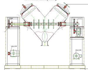 Licuadora en <span class=keywords><strong>V</strong></span> de acero inoxidable, núcleo de varilla agitadora forzada con bomba de Motor, caja de engranajes de rodamiento para polvos de detergente, gránulos sólidos - Product Image 6