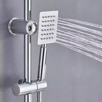 Ensemble de système de douche de salle de bain froide simple moderne en acier inoxydable robinet de douche de plafond à main à effet pluie