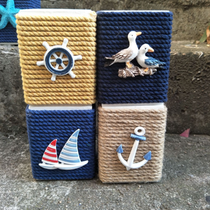 Creative ocean style pen holder wooden / hemp rope Pencil Vase