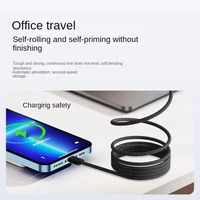 Kabel Organizer magnetik, 60W 100W nilon kepang USB tipe-c pengisian cepat magnet kabel 5A untuk Android iPhone perangkat komputer