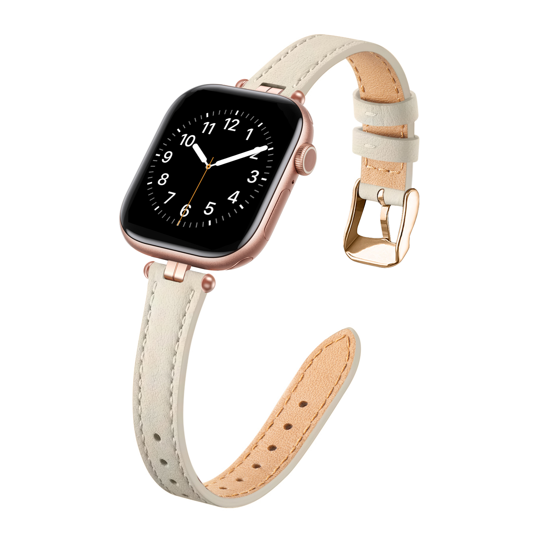 High Quality Brown Black Flat Texture Waterproof Easy Release Leather Watch Bands Breathable Feature Watch Straps