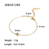 Klassieke stijl Valentijnscadeau 18K PVD gouden roestvrijstalen ronde witte zirkonia tennis ketting liefdeshart armband