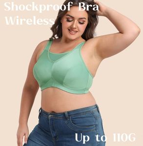 Soutien-gorge sans fil en soie glacée grande taille pour gros <span class=keywords><strong>seins</strong></span>, couverture complète antichoc, parfait pour le yoga et l'exercice, la gymnastique et le sport - Product Image 2