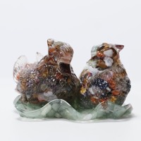 Adorno de Pato Mandarín, Piedra de Cristal, Regalo de Boda para el Hogar, Recuerdo, Decoración de Escritorio, Regalo de Bendición