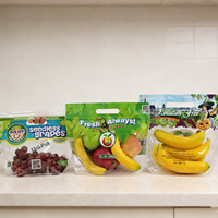 Sacs d'emballage transparents personnalisés YSH pour bananes, pommes, oranges, raisins, conservation fraîche, sachets de fruits thermoscellables avec poignée