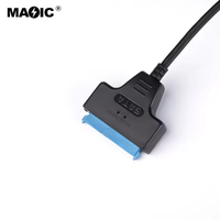 Magelei Kabel Adaptor USB Tipe C Ke SATA 7 + 15Pin, Kabel Adaptor Hard Disk USB C Ke SATA Tipe C Ke DATA 2.5 Inci