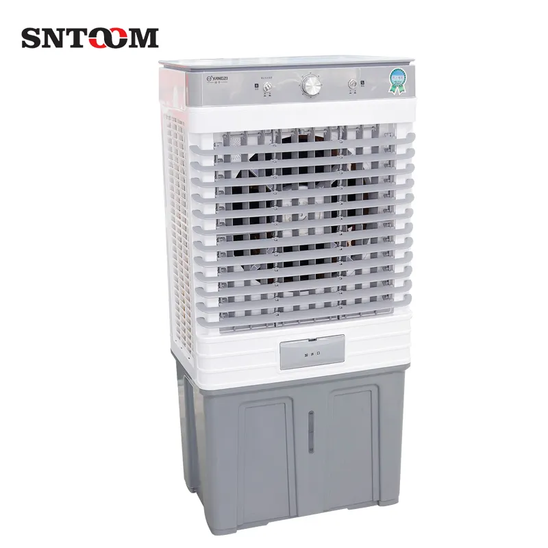 Ventilatore evaporativo 45L/75L del dispositivo di raffreddamento dell'aria di capacità del doppio serbatoio dell'acqua dell'interno da pavimento industriale