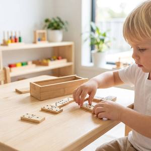 Boîte de rangement pour jeu de dominos <span class=keywords><strong>en</strong></span> bambou naturel, jeu classique, blocs de dominos <span class=keywords><strong>en</strong></span> bois pour les fêtes de famille, jeu de société de table, jouets pour garçons et filles - Product Image 4