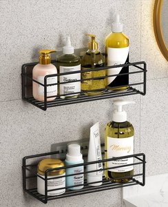 Usine nouveau type mural moderne métal fer salle de bain étagère de rangement organisateur étagère <span class=keywords><strong>sans</strong></span> perçage <span class=keywords><strong>cuisine</strong></span> et salle de bain utilisation - Product Image 4