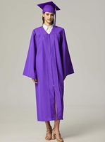 Vente en gros unisexe violet mat Graduation Cap et Gown 2025 Tassel Set High School Graduation Gown University Toga