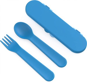 ORIGINAL Nordic Kids <b>Cutlery</b> <b>Set</b> BPA Free Plastic Spoon Fork <b>Travel</b> Case Children Dining Tableware for Home - Product Image 1