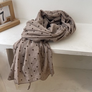 Bufandas de algodón de viscosa de Color sólido de estilo japonés, chales de 180x60cm, bufanda para la cabeza, chales con estampado de lunares, hiyab musulmán para mujer
