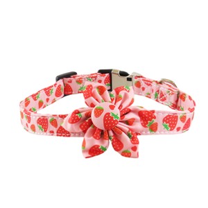 Colliers pour chien en polyester à motif de fruits avec nœud papillon et boucle réglable pour petits chiens, style été - Product Image 4