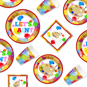 DAMAI Artist Painting Theme Plates Napkins Tablecloths <b>Paint</b> Party Birthday Tableware <b>Set</b> Party Table Favors for Kids Boys Girls - Product Image 5