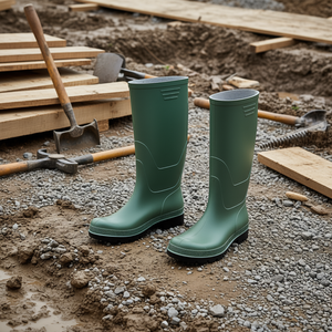 Botas de Seguridad TTAKE Verdes de PVC con Suela Negra para Protección Laboral - Product Image 3