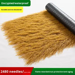 Toldo de Hierba Artificial para Exteriores, Decoración de Techo de Paja Simulada, Impermeable, Estilo de Alfombra, Casa de Paja Falsa, Gazebo de Plástico - Product Image 4