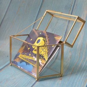 Boîte de présentation en verre biseautés transparent, 4x6, pour garder vos invités, avec couvercle en verre plat et biseautés, boîte en verre transparent avec couvercle <span class=keywords><strong>photo</strong></span> - Product Image 1