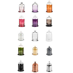 Vente en gros pot <span class=keywords><strong>de</strong></span> Bougie résistant à la chaleur, bocaux <span class=keywords><strong>de</strong></span> Bougie <span class=keywords><strong>de</strong></span> luxe nordique en Borosilicate vert avec dôme - Product Image 1