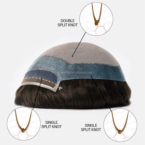 Parrucchino da <span class=keywords><strong>Uomo</strong></span> in Pizzo Francese 100% Capelli Umani 8x10 Pollici, Sistema <span class=keywords><strong>di</strong></span> Sostituzione Capelli Traspirante Newtimes Hair - Product Image 2