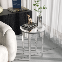 Table d'appoint miroir brillante Table d'appoint pour canapé Table de chevet Meuble d'angle pour couloir