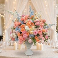 Centre de table floral coloré de grande taille, 85 cm, centre de table floral rose, arrangement floral pour mariage, décoration d'événements de mariage