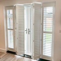 Persianas de Madera Maciza con Revestimiento Mate Blanco Crema Minimalista y Filtro de Luz Suave Prima para Ventanas de Guillotina