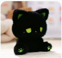 Niedliche, schläfrige Katzen-Plüschfigur, weiches Spielzeug aus Polyester mit PP-Baumwollfüllung, 11-30cm, sitzende Pose, für Greifautomaten, Emote Little Cat Friend