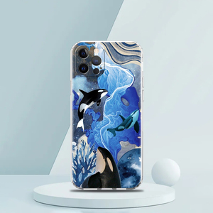 <span class=keywords><strong>Per</strong></span> iPhone 15 16 14 13 12 Mini 11 Pro XS X XR SE 7 8 Plus Cover in Silicone trasparente Orca oceano adorabile custodia <span class=keywords><strong>per</strong></span> telefono - Product Image 4