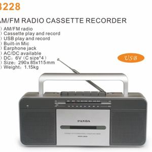 Reproductor de Casetes Portátil Clásico Vintage Barato Personalizado al por Mayor con Radio AM/FM y Grabadora de Audio Boombox - Product Image 3