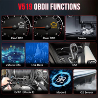 Nouveauté 2024 V519 Lecteur de code OBDII Outil de diagnostic automobile Scanner de diagnostic automobile ODB2 Testeur de tension OBD 2 Scanner Outils automobiles
